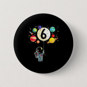 6-jähriger Geburtstagsjunge Astronaut 6. Geburtsta Button