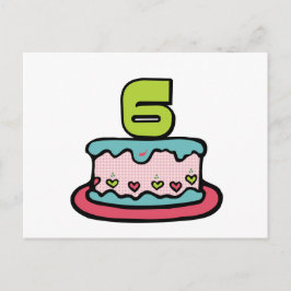 6-jähriger Geburtstagskuchen Postkarte