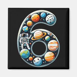 6-jähriger Weltraum-Astronaut 6. Geburtstag Junge Magnet