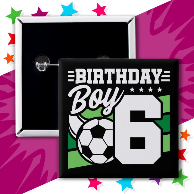 6-jähriges Fußball-Party 6. Geburtstag Junge Button (Von Creator hochgeladen)