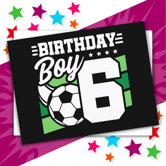 6-jähriges Fußball-Party 6. Geburtstag Junge Postkarte (Von Creator hochgeladen)