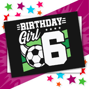 6-jähriges Fußball-Party 6. Geburtstagskind Postkarte