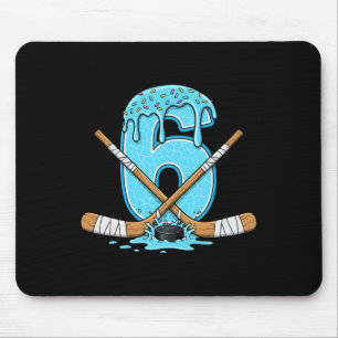 6-jähriges Hockey-Eis-Drip-Jugend-6. Geburtstag Mousepad