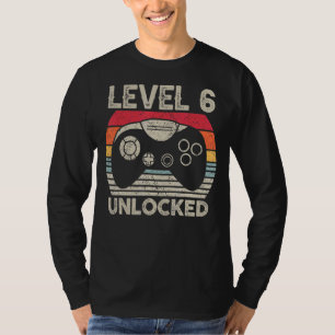 6-jähriges, ungesichertes Gaming Vintag 6. Geburts T-Shirt