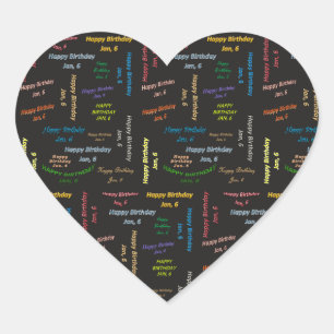 6. Januar Herz-Aufkleber