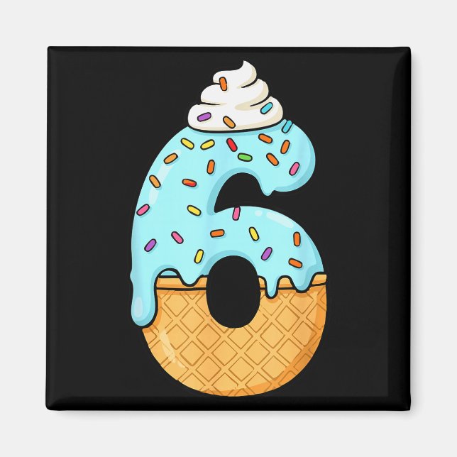 #6 Jersey Uniform Drip Teen Slang, Funny Ice Cream Magnet (Vorne)