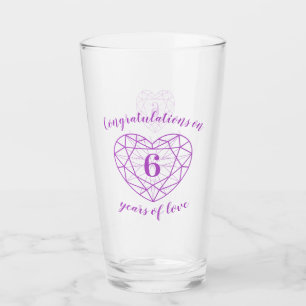 6. Jubiläum 6 Jahre Amethyst lila Sitte Glas
