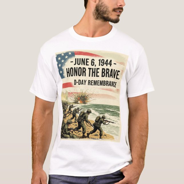 6. Juni D-Day Gedenktag T - Shirt (Vorderseite)