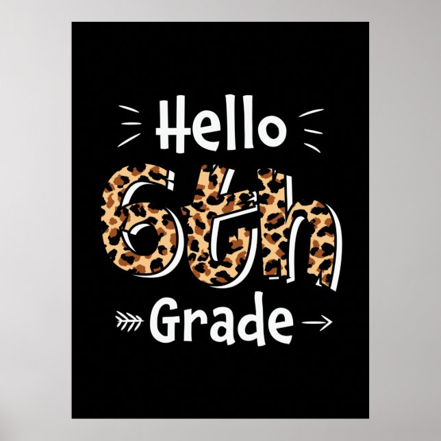 6. Klasse Lehrer Hallo Sechste Stufe Poster (Vorne)