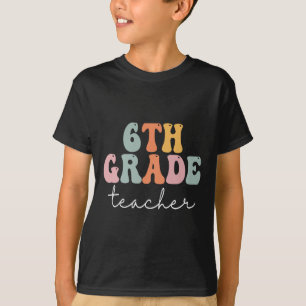 6. Klasse Lehrer Retro Groovy Vintag erster Tag O T-Shirt
