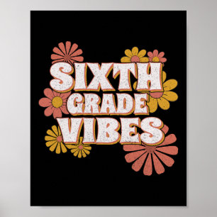 6. Klasse Sixth Grade Vibes Zurück zur Schule für  Poster