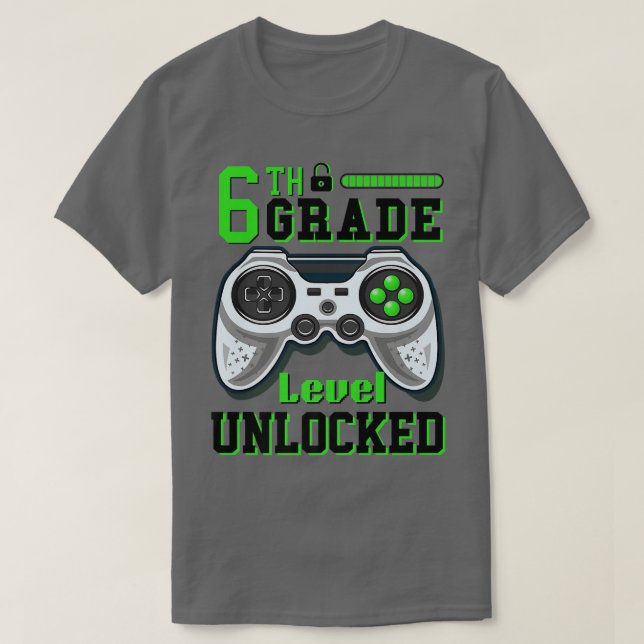 6. Klasse - wieder für das Videospiel in der Schul T-Shirt (Design vorne)