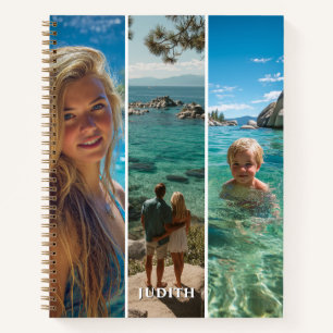 6 lange vertikale Streifen Boho Foto Notizbuch