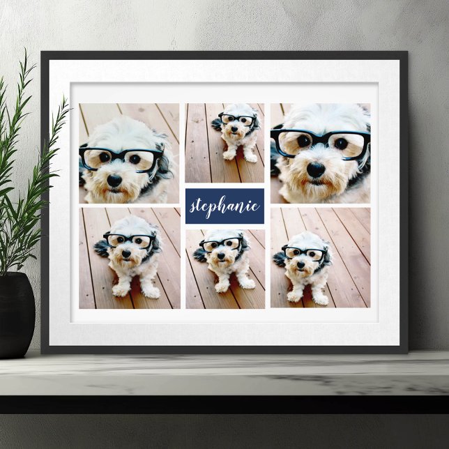 6 Minimalistischer Collage Name - Farbe bearbeiten Fotodruck (Frameable Art)