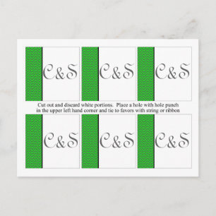 6 moderne Chevron Neon Grün/Graue Geschenkanhänger Postkarte