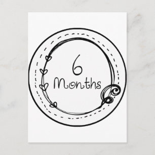 6 Monate Doodle-Meilenstein Postkarte