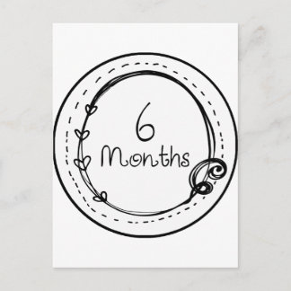 6 Monate Doodle-Meilenstein Postkarte