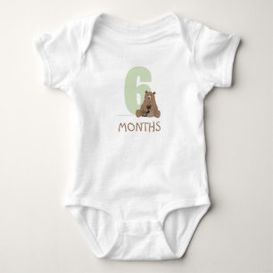 6 Monate Mama Bär und Baby Strampler
