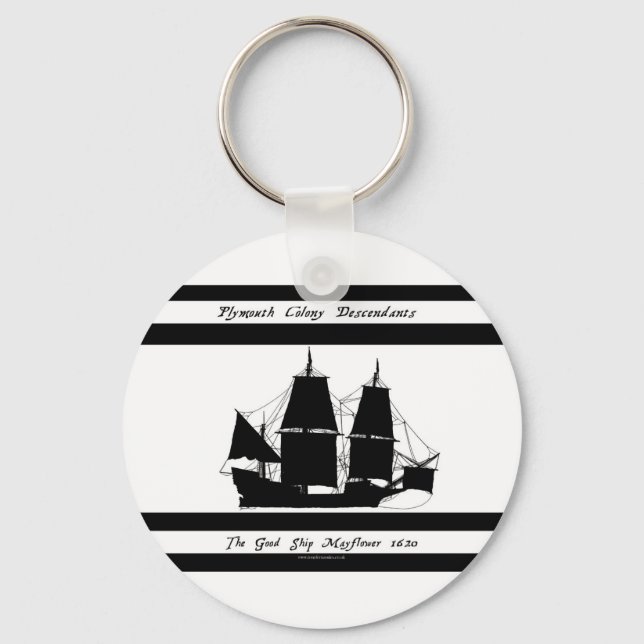 6 Nachkommen von Mayflower Schlüsselanhänger (Vorderseite)