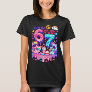 6 nächstes Jahr werde ich 7 buntes Pony 67 Meme Ge T-Shirt