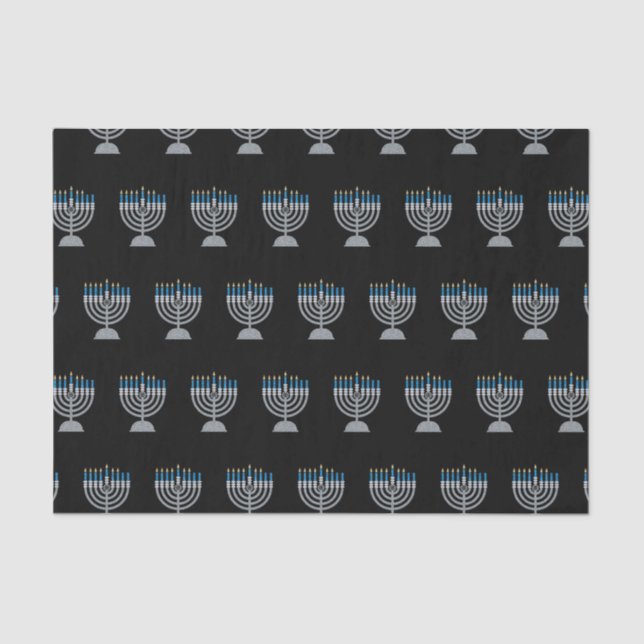 6. Nacht Hanukkah Glitzer Tissue Paper Seidenpapier (Vorderseite)