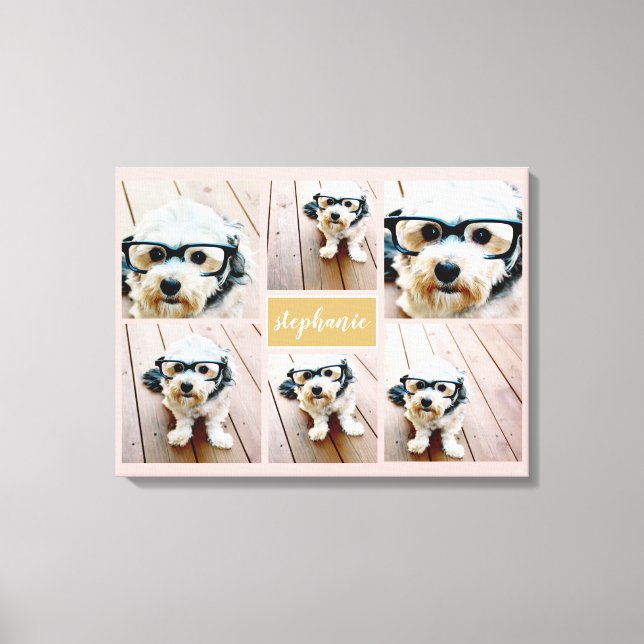 6 Name der Fotocollage Minimalistisch - Farbe bear Leinwanddruck (Vorderseite)