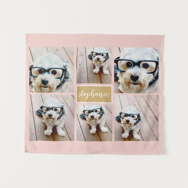 6 Name der Fotocollage Minimalistisch - Farbe bear Wandteppich (Vorderseite (Horizontal))