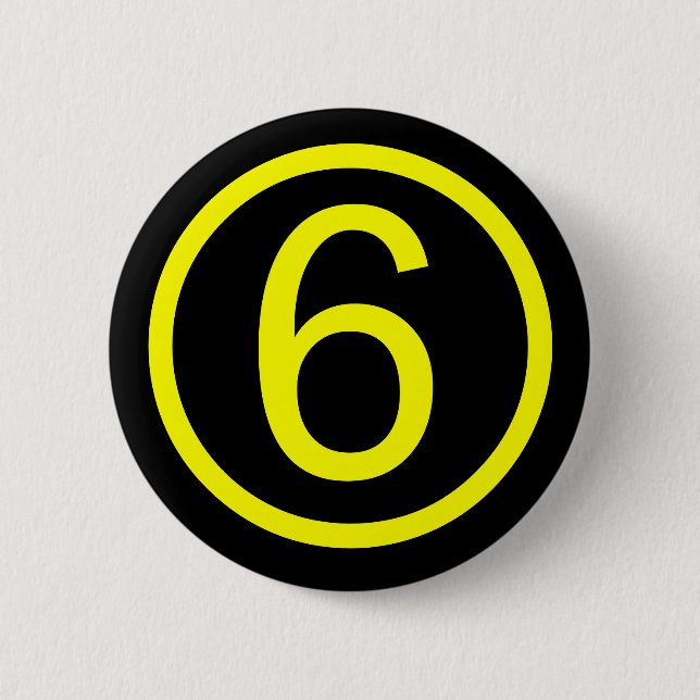 6 - Nummer sechs Button (Vorderseite)