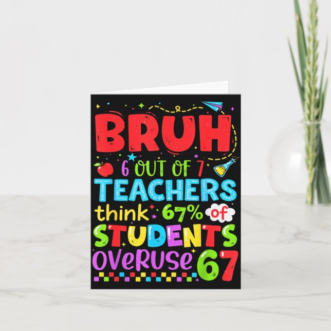 6 Out Of 7 Teachers Think 67% Of Students Overuse  Karte (Vorderseite)