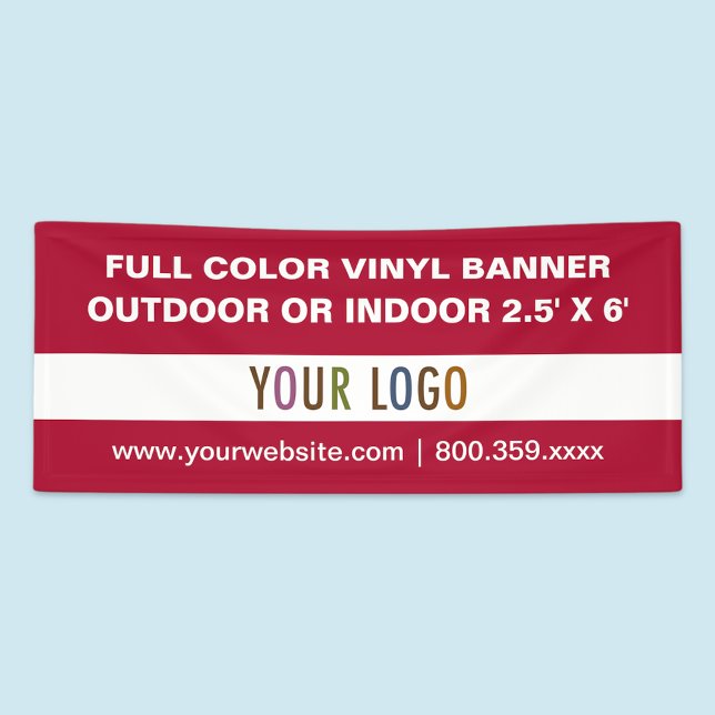 6' Outdoor- oder Indoor Vinyl Banner Benutzerdefin (MISOOK Vinyl Banner with Logo 2.5 x 6 ft)