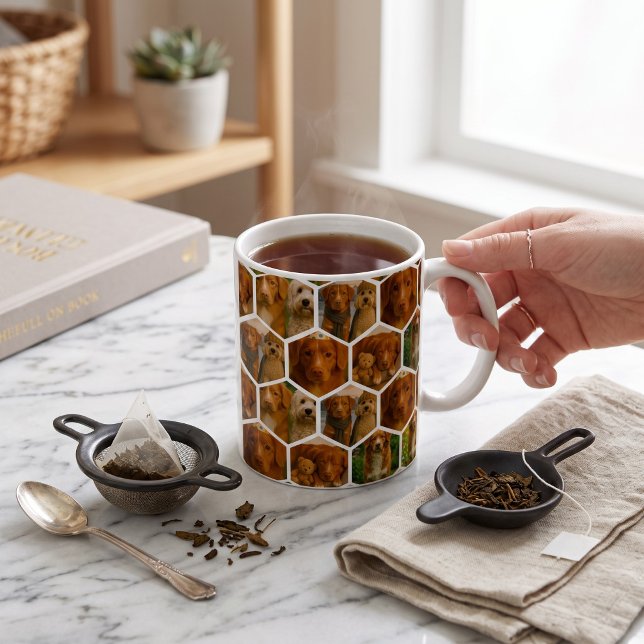 6 Personalisierte Vorlage für FotoCollage Kaffeetasse (6 Photo Collage Personalized Template Coffee Mug
by Ricaso - hexagon pattern photo gift drinkware  )