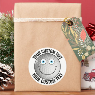 6 Personalisierter Ball Text Custom Happy Face 3" Runder Aufkleber