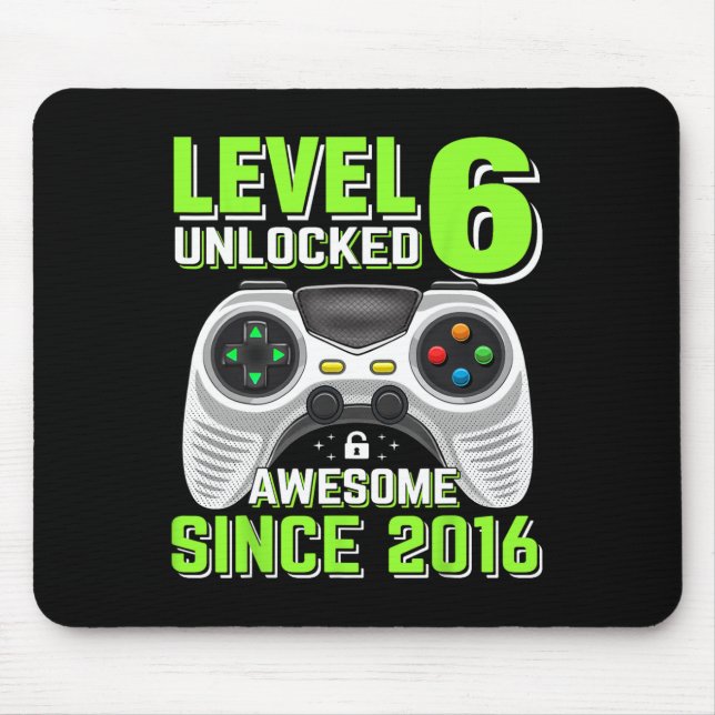 6 Phantastisches 2016-Videospiel Unlocks 6. Geburt Mousepad (Vorne)