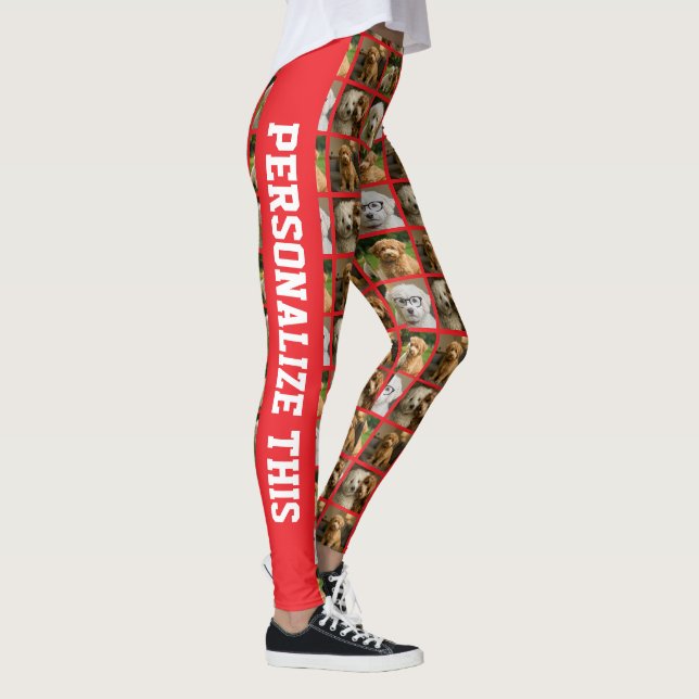 6 Photo and Text Template Personalized Collage  Leggings (Rechts)
