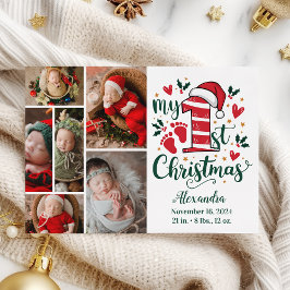 6 Photo Candy Cane Baby 1st Christmas Feiertagskarte