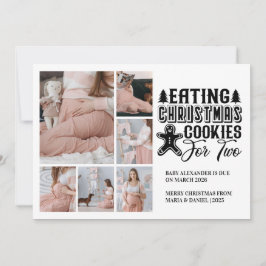 6 Photo Christmas Cookies for 2 Pregnancy  Feiertagskarte