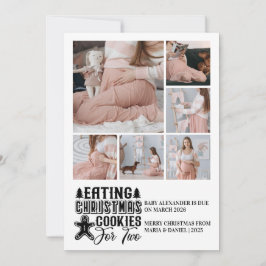 6 Photo Christmas Cookies for 2 Pregnancy  Feiertagskarte