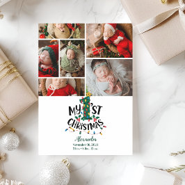 6 Photo Christmas Tree Lights First Christmas Feiertagskarte