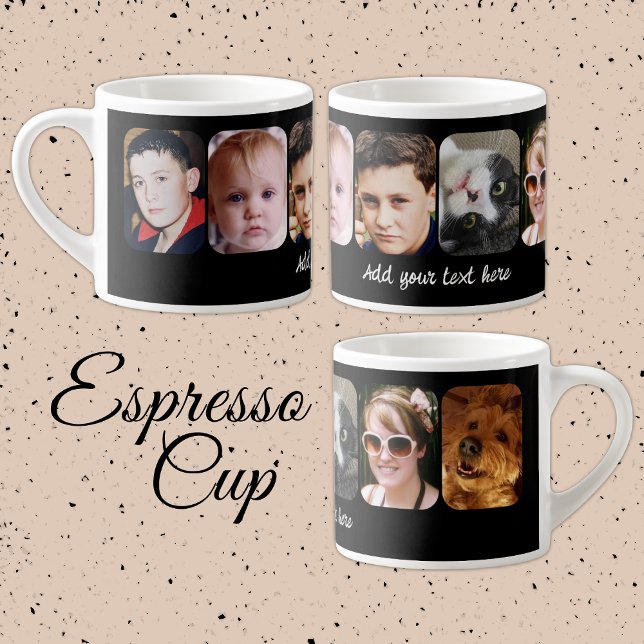 6 photo collage add text black espressotasse (Von Creator hochgeladen)