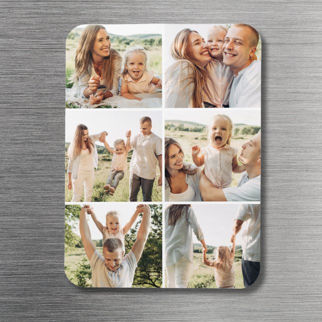 6 Photo Collage Custom Modern Simple  Magnet (Von Creator hochgeladen)