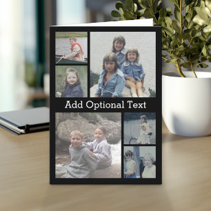 6 Photo Collage Optional Text -- CAN Edit Color Karte