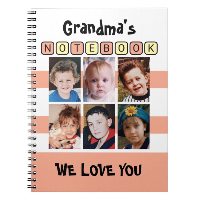 6 photo love you peach grandma's notizblock (Vorderseite)