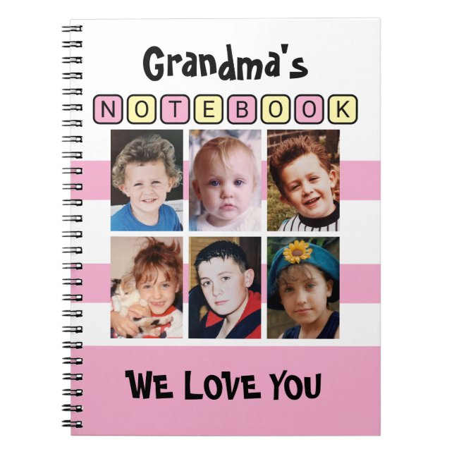 6 photo love you pink grandma's notizblock (Vorderseite)