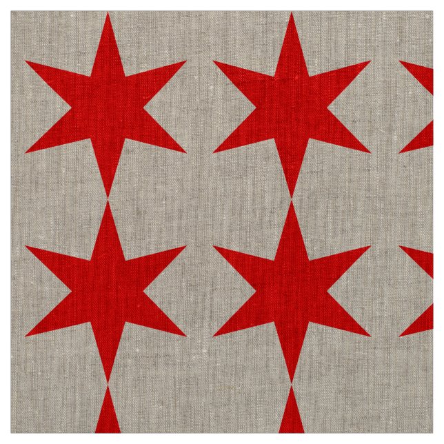 6-polige Chicagoer Flagge Red Star Stoff (Muster)
