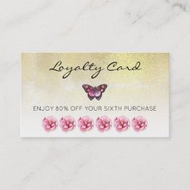 *~* 6 Punch Hole Blume Butterfly Loyalty Card Visitenkarte