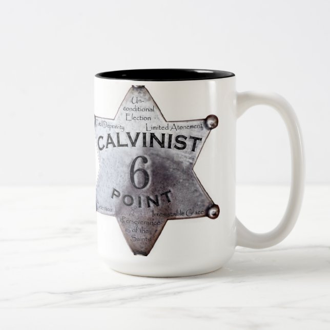 6 Punkt-Calvinist Zweifarbige Tasse (Rechts)