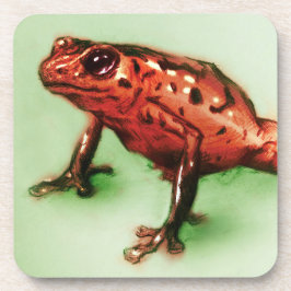 6 Red Frog Untersetzer Set, Wildtierskizze