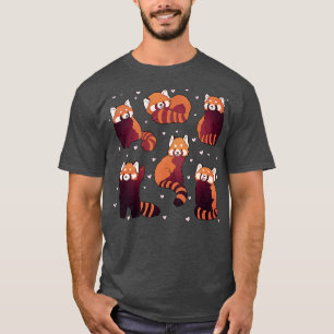 6 Rote Panda-Aufkleber Pack süße Illustration 1 T-Shirt