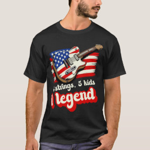 6 Saiten 5 Kinder 1 Legende USA-Flagge Gitarre Mus T-Shirt