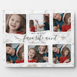 6 Sechs Foto-Collage Tante Moderne elegante Famili Fotoplatte
